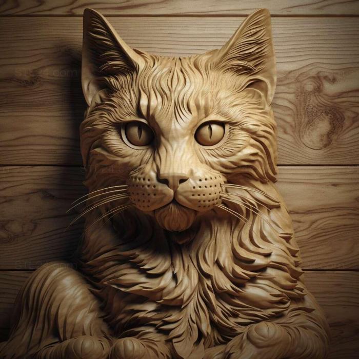 Nature and animals (LaPerm cat 1, NATURE_1141) 3D models for cnc